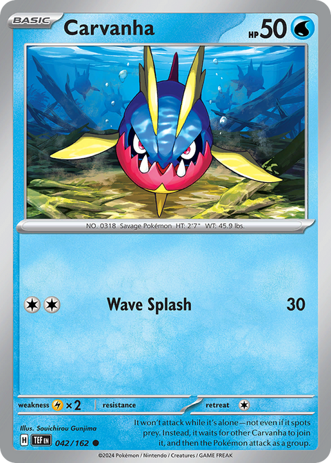Carvanha 42 Temporal Forces Pokémon card