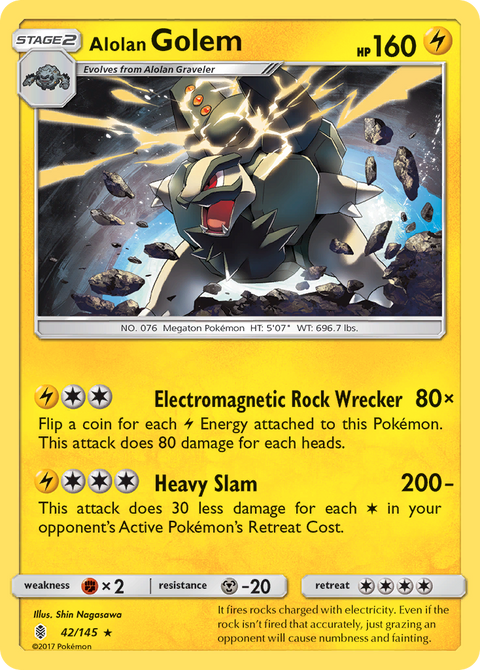 Alolan Golem 42 Guardians Rising Pokémon card