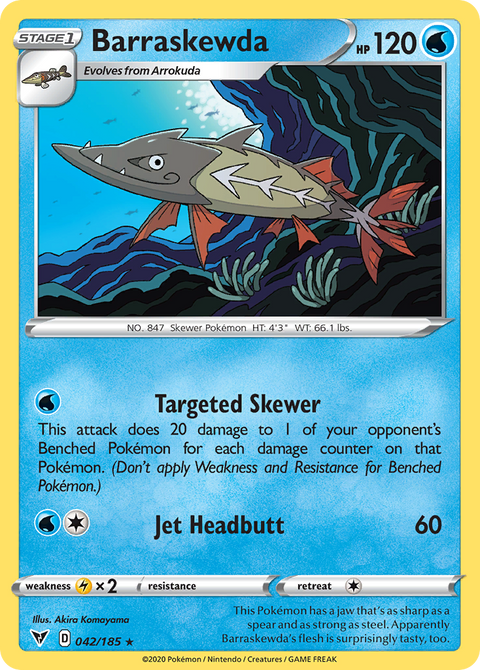Barraskewda 42 Vivid Voltage Pokémon card