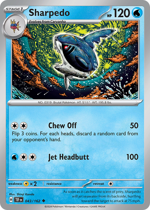 Sharpedo 43 Temporal Forces Pokémon card