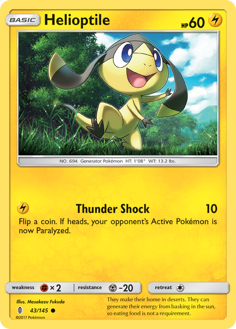 Helioptile 43 Guardians Rising Pokémon card