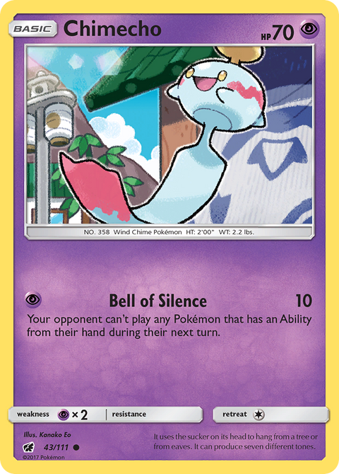 Chimecho 43 Crimson Invasion Pokémon card