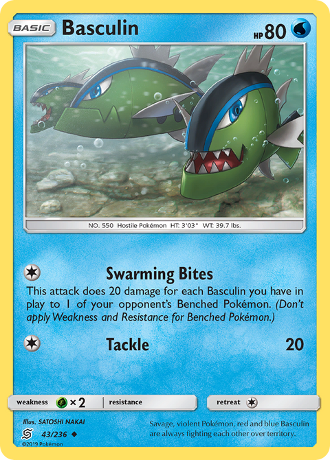 Basculin 43 Unified Minds Pokémon card