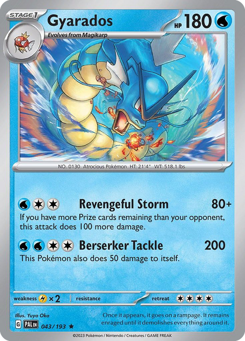 Gyarados 43 Paldea Evolved Pokémon card