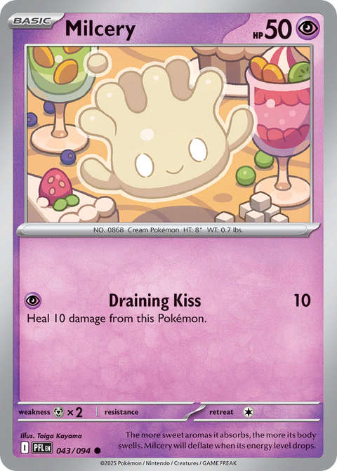 Milcery 43 Phantasmal Flames Pokémon card