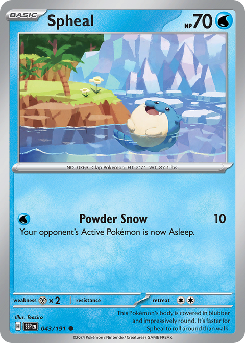 Spheal 43 Surging Sparks Pokémon card