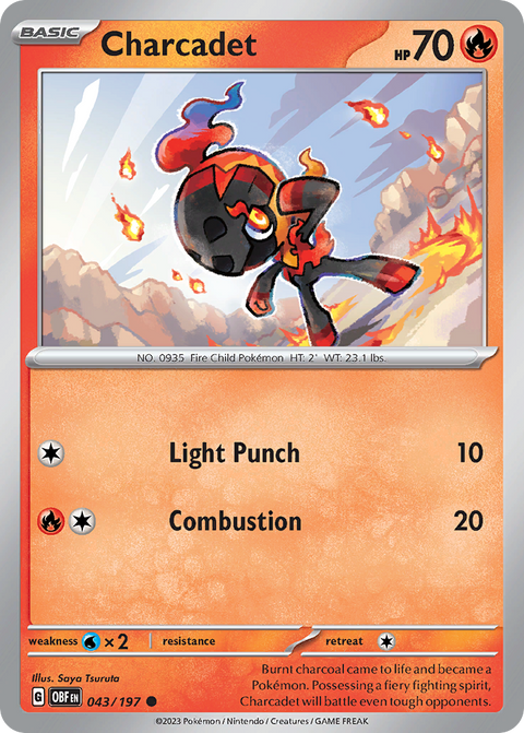 Charcadet 43 Obsidian Flames Pokémon card