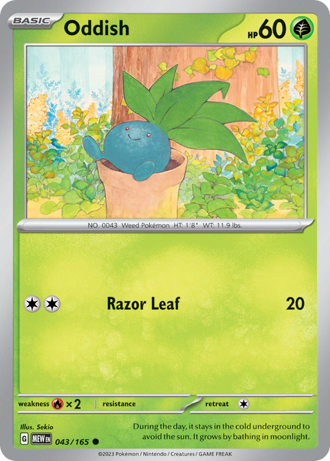 Oddish 43 151 Pokémon card