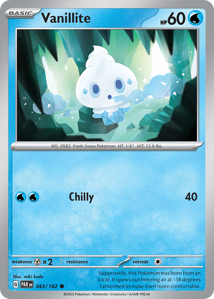 Vanillite 43 Paradox Rift Pokémon card