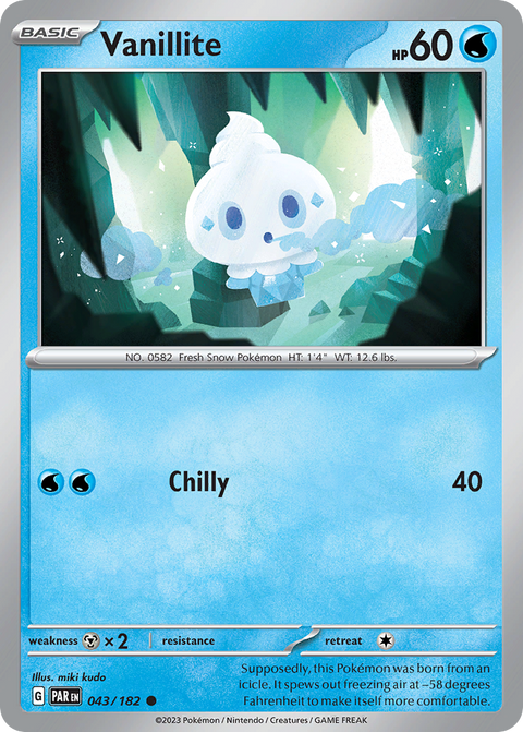 Vanillite 43 Paradox Rift Pokémon card