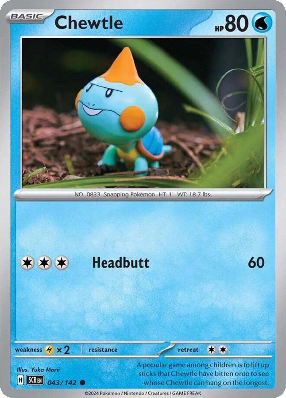 Chewtle 43 Stellar Crown Pokémon card
