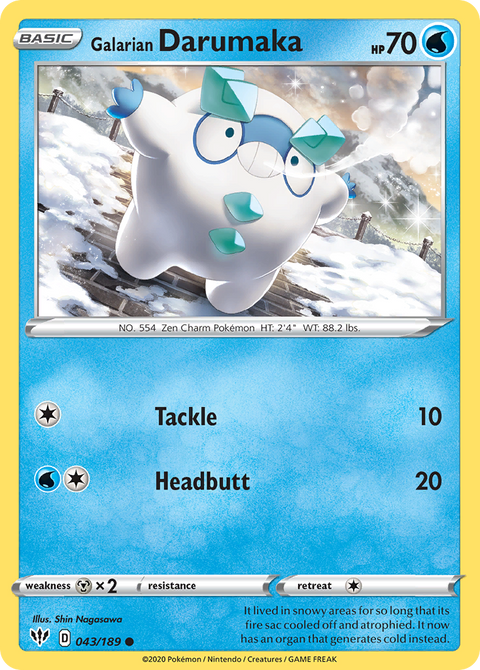 Galarian Darumaka 43 Darkness Ablaze Pokémon card