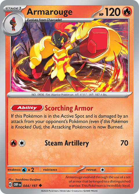 Armarouge 44 Obsidian Flames Pokémon card