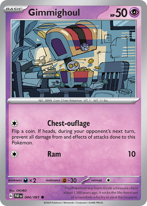 Gimmighoul 44 Paldean Fates Pokémon card