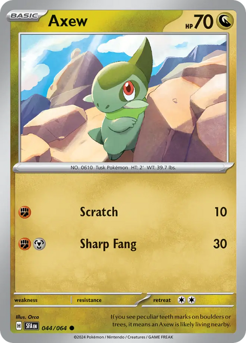 Axew 44 Shrouded Fable Pokémon card