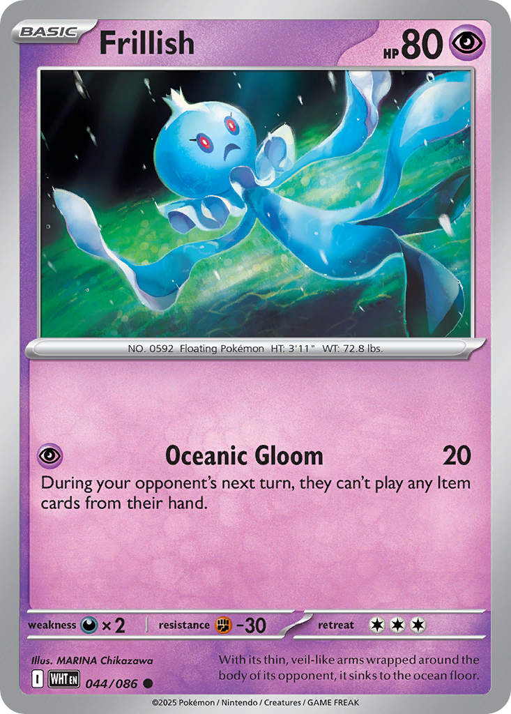 Frillish 44 White Flare Pokémon card