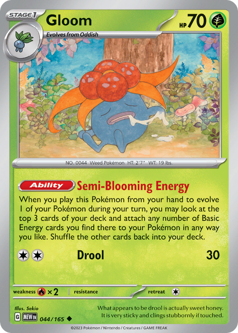 Gloom 44 151 Pokémon card
