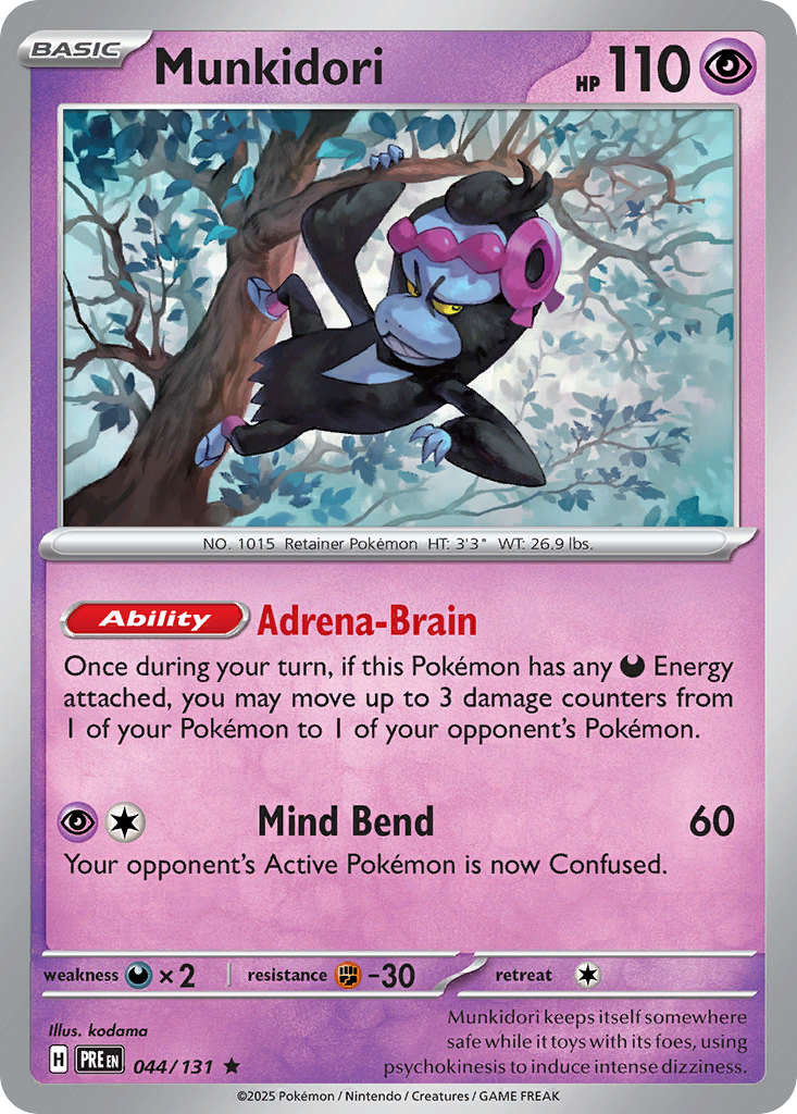 Munkidori 44 Prismatic Evolutions Pokémon card