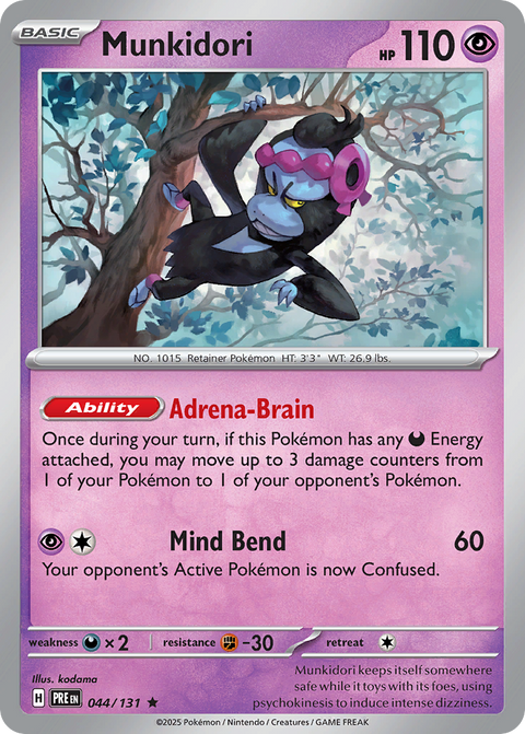 Munkidori 44 Prismatic Evolutions Pokémon card