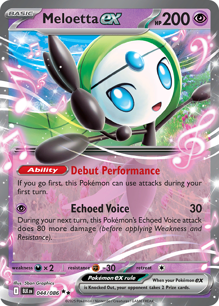 Meloetta ex 44 Black Bolt Pokémon card