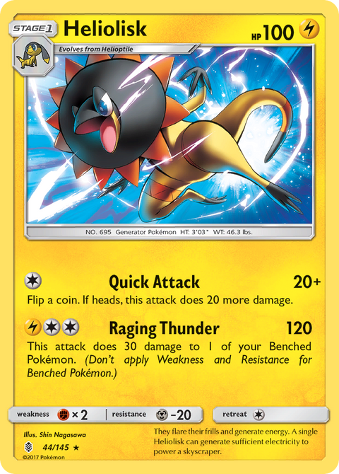Heliolisk 44 Guardians Rising Pokémon card