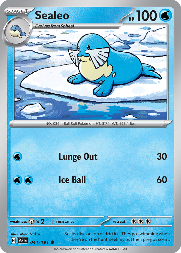 Sealeo 44 Surging Sparks Pokémon card