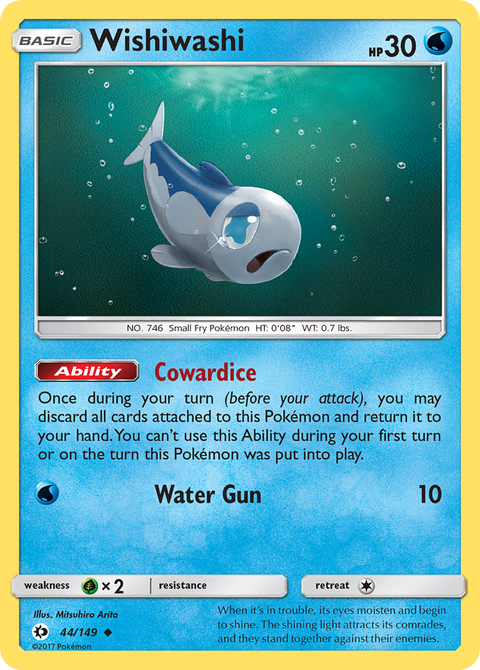 Wishiwashi 44 Sun & Moon Pokémon card