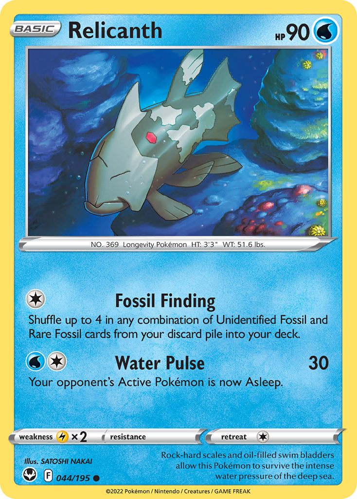 Relicanth 44 Silver Tempest Pokémon card