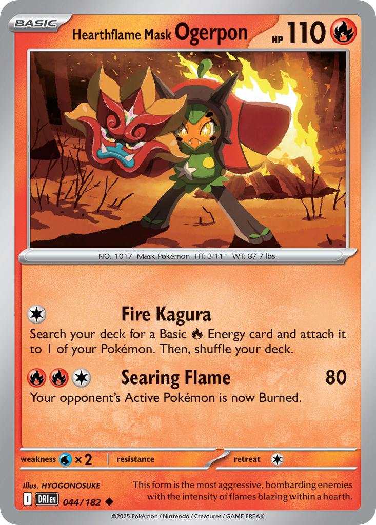 Hearthflame Mask Ogerpon 44 Destined Rivals Pokémon card