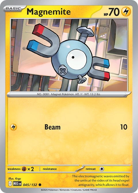 Magnemite 45 Mega Evolution Pokémon card