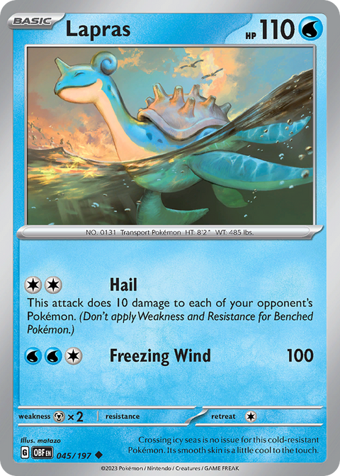 Lapras 45 Obsidian Flames Pokémon card