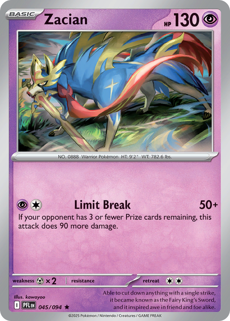 Zacian 45 Phantasmal Flames Pokémon card