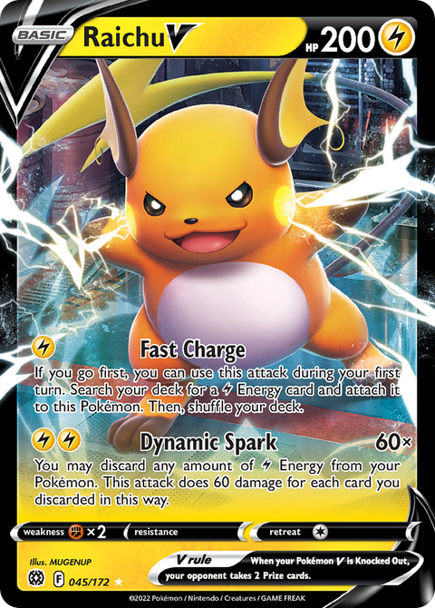 Raichu V 45 Brilliant Stars Pokémon card