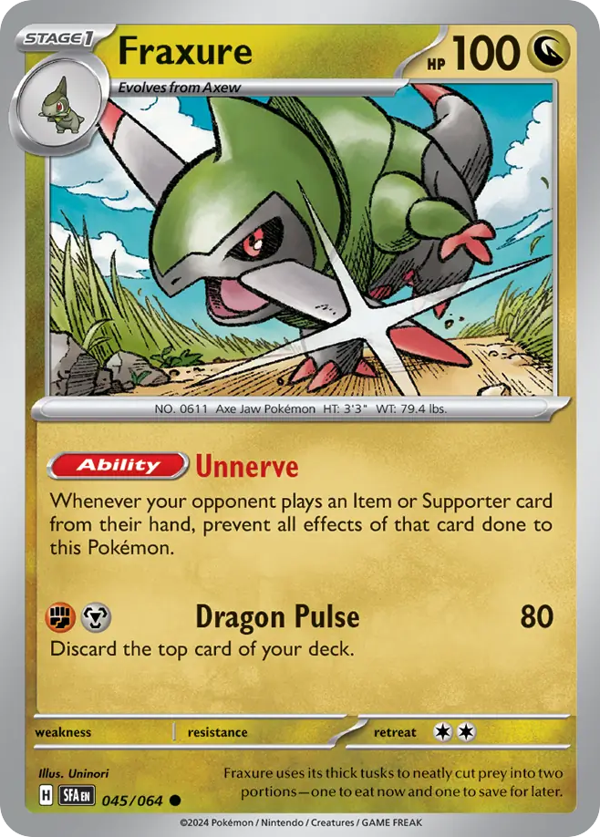 Fraxure 45 Shrouded Fable Pokémon card