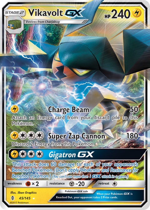 Vikavolt-GX 45 Guardians Rising Pokémon card