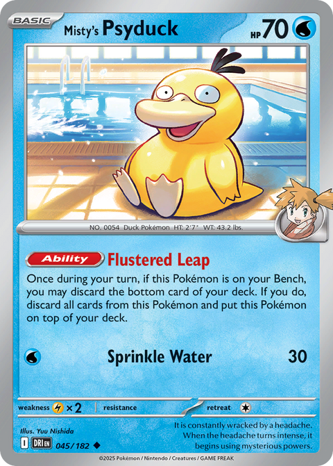 Misty's Psyduck 45 Destined Rivals Pokémon card