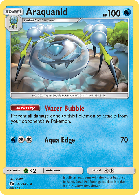 Araquanid 46 Sun & Moon Pokémon card