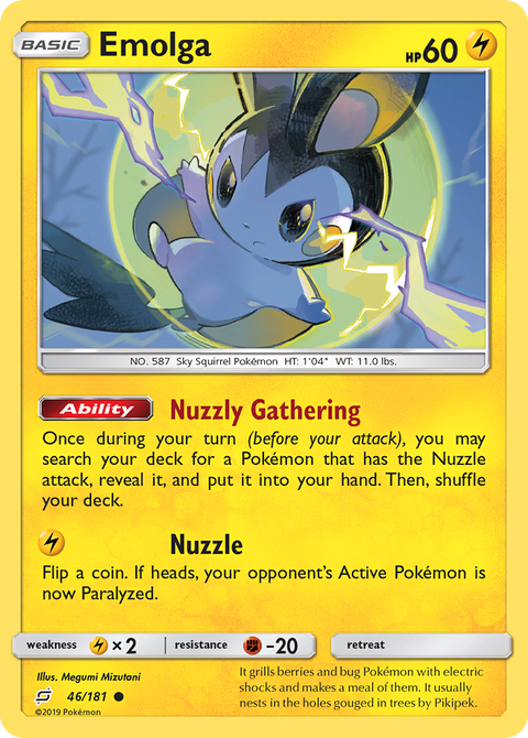 Emolga 46 Team Up Pokémon card