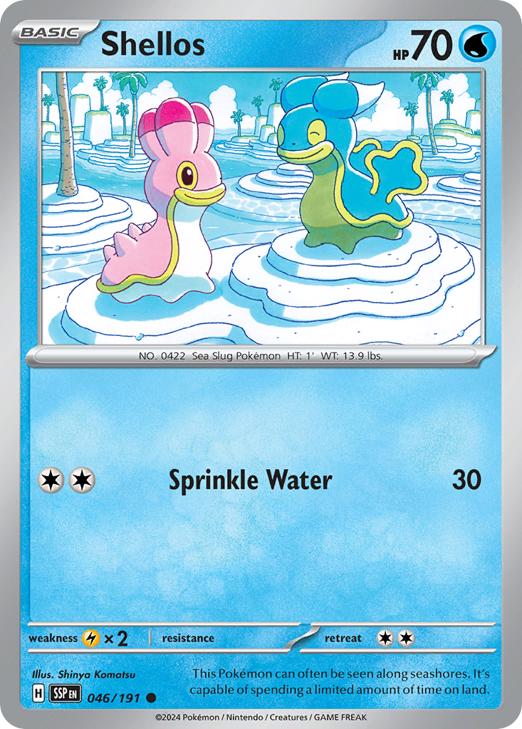 Shellos 46 Surging Sparks Pokémon card