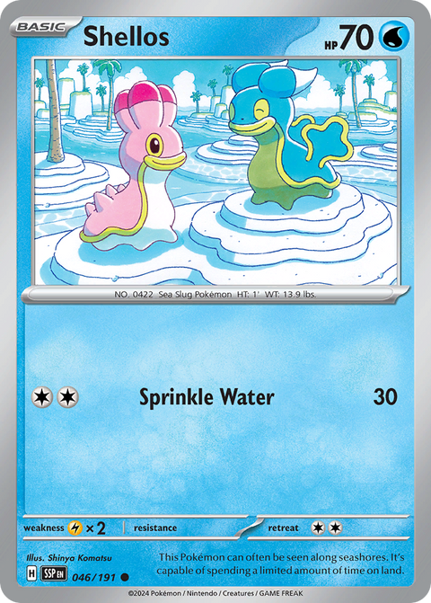 Shellos 46 Surging Sparks Pokémon card