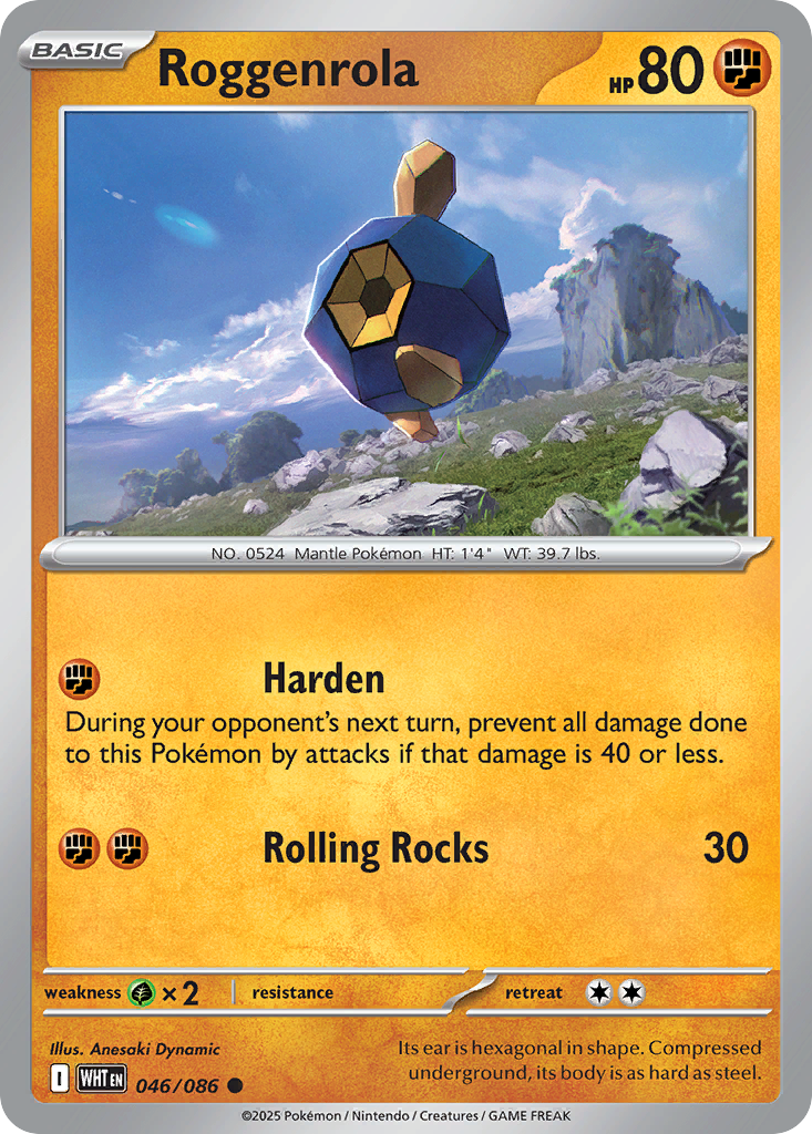Roggenrola 46 White Flare Pokémon card