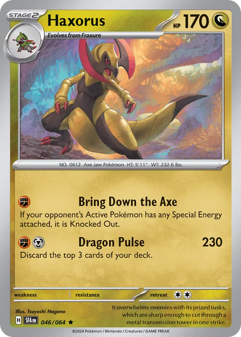 Haxorus 46 Shrouded Fable Pokémon card