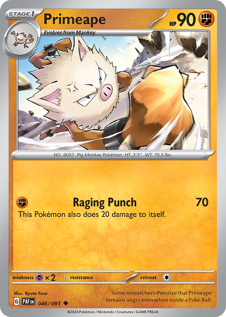 Primeape 46 Paldean Fates Pokémon card