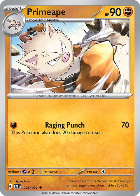 Primeape 46 Paldean Fates Pokémon card