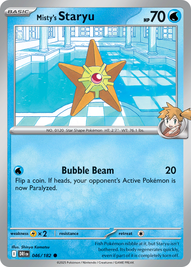 Misty's Staryu 46 Destined Rivals Pokémon card