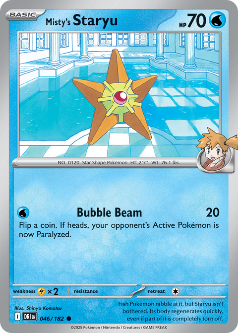 Misty's Staryu 46 Destined Rivals Pokémon card