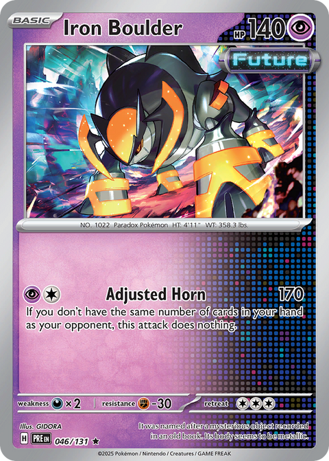 Iron Boulder 46 Prismatic Evolutions Pokémon card