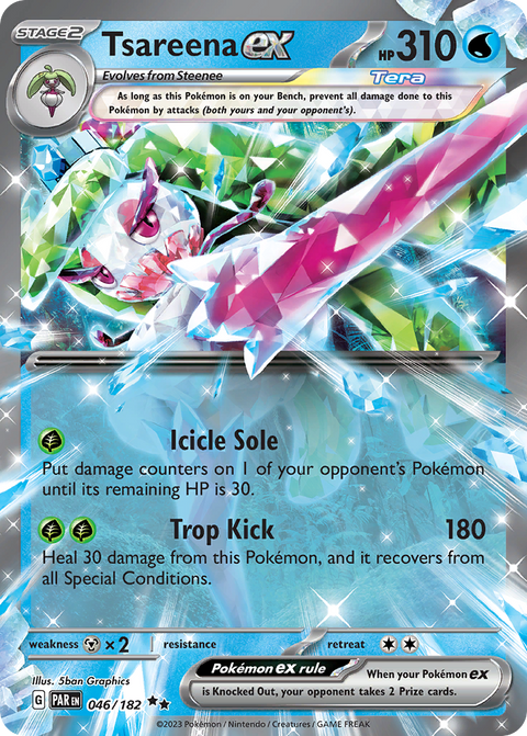 Tsareena ex 46 Paradox Rift Pokémon card