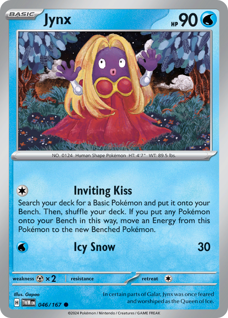 Jynx 46 Twilight Masquerade Pokémon card
