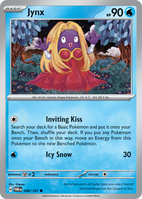 Jynx 46 Twilight Masquerade Pokémon card